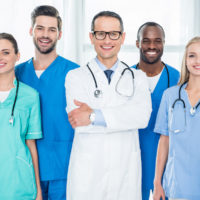 multiethnic team of doctors